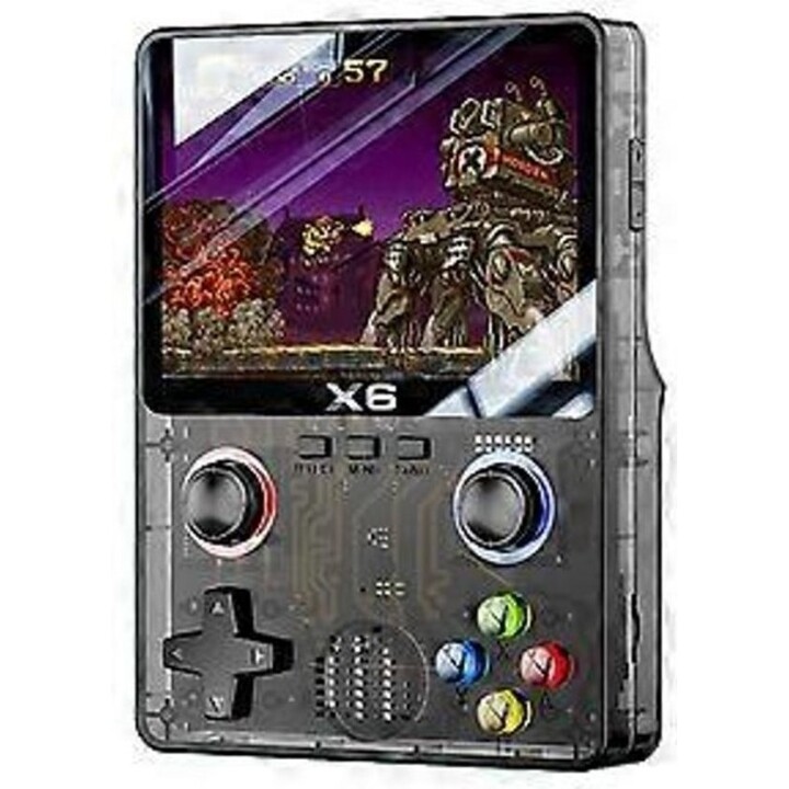X6 Retro Game Console / 11 Simulators / 3.5" IPS Screen / Black