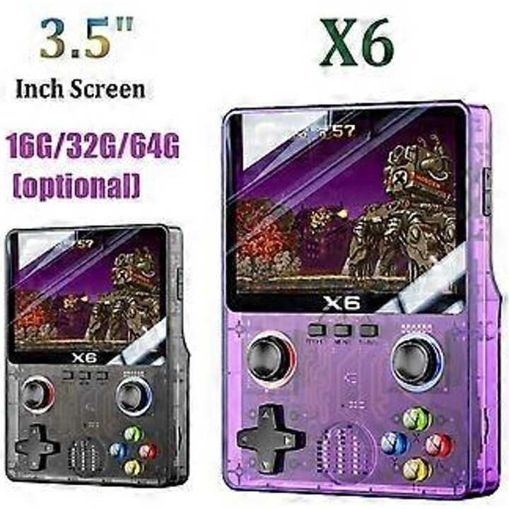 Console per videogiochi retrò X6 / 11 simulatori / Schermo IPS da 3,5" / Nero
