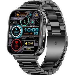 Colmi P80 smartwatch black steel strap
