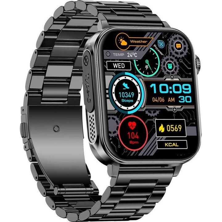 Colmi P80 montre connectée bracelet acier noir