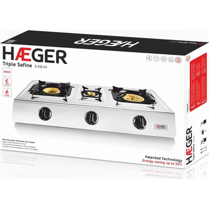 Cuocino a gas Haeger 3-N5-H Triple Safine 3 zone bianche