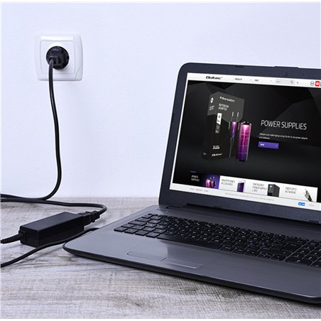 Adaptador de corriente Qoltec para portátil HP de 90 W | 19,5 V | 4,62 A | 4,5 x 3,0 + pines | + cable de alimentación
