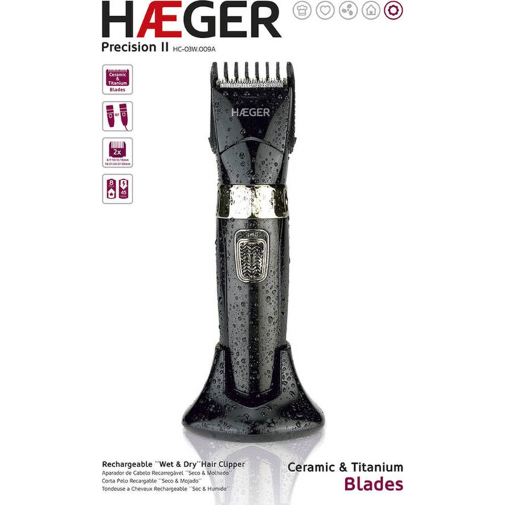 Haeger HC-03W.009A Clipper de cheveux noirs de précision II II