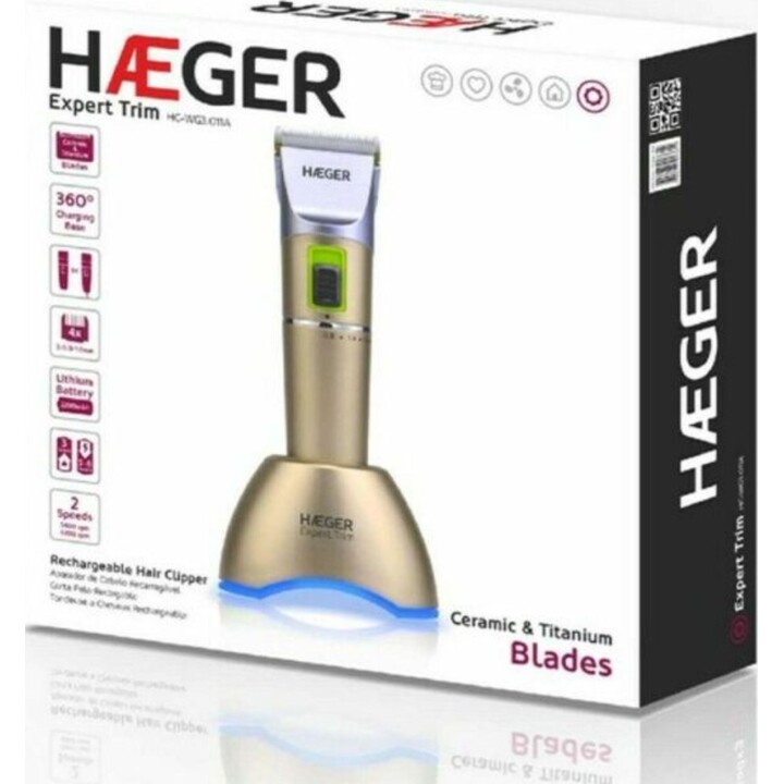Haeger HC-WG3.011A Professional Rechargeable Hair Clipper Gold