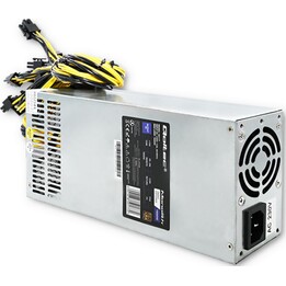 Fuente de alimentación Qoltec PCI-E Smart 1600W | 80 Plus Gold | Minería de datos