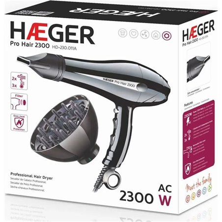 Secador de Pelo Haeger HD-230.011B 2300 W Negro