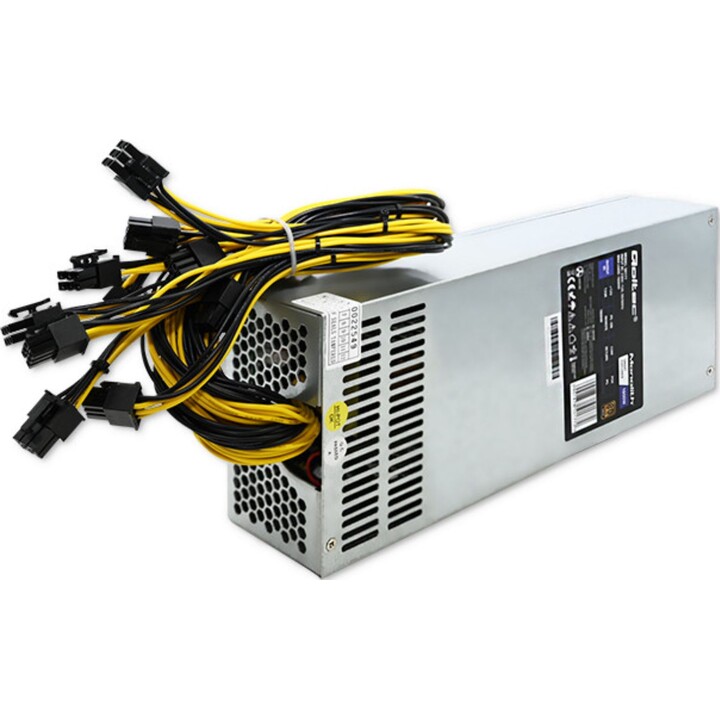 Fuente de alimentación Qoltec PCI-E Smart 1600W | 80 Plus Gold | Minería de datos