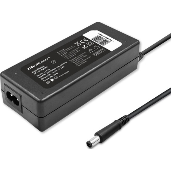 Qoltec 51519.65W Power Adapter for Dell | 65W | 19.5V | 3.34A | 7.4 * 5.0 + pin | + power cord
