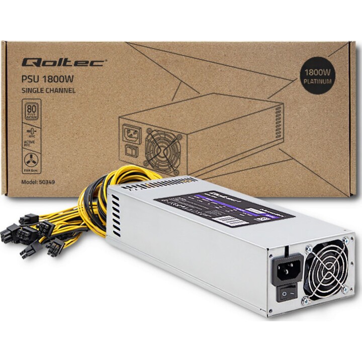 Qoltec 50349 PCI-E 1800W Power Supply | 80 plus platinum | game miner
