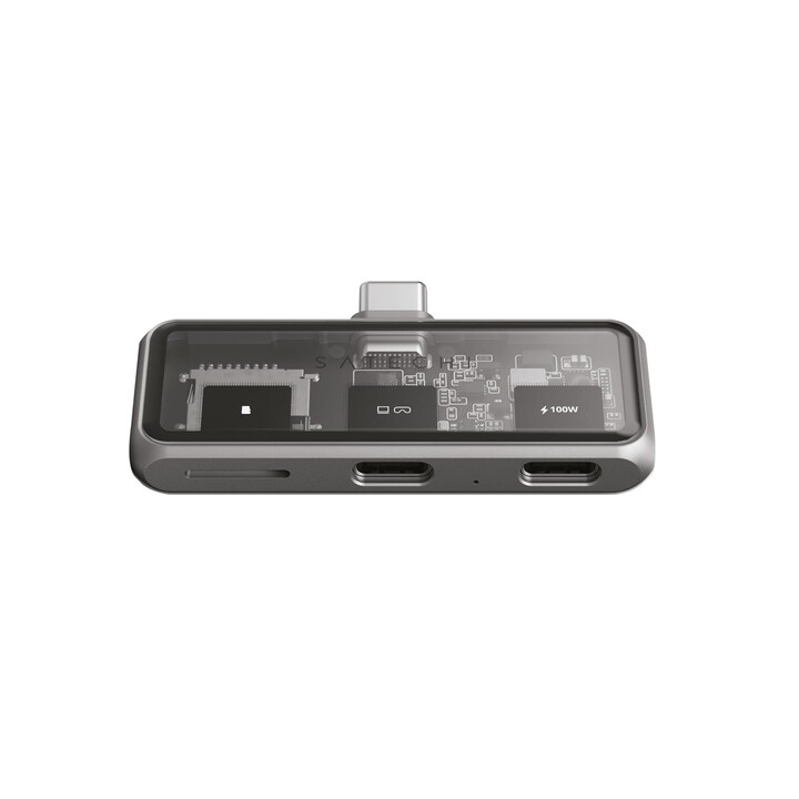 USB-C PD Hub & MicroSD-Lesegerät Grau