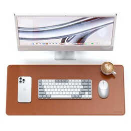 Satechi Premium Desk Mat - vegan leather mat (brow