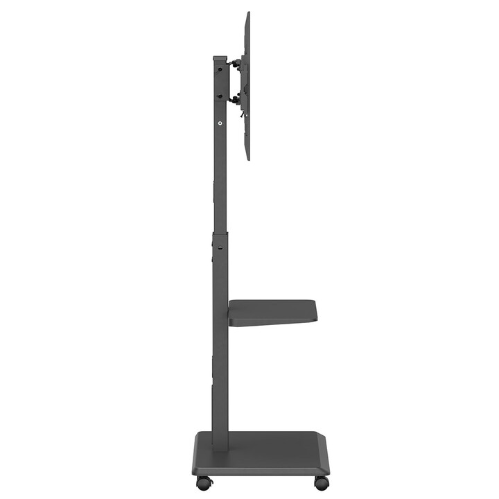Ergo-Office TV stand/trolley, max. load 50 kg / shelf 5 kg, max. VESA 600x400, integrated power strip, black, 