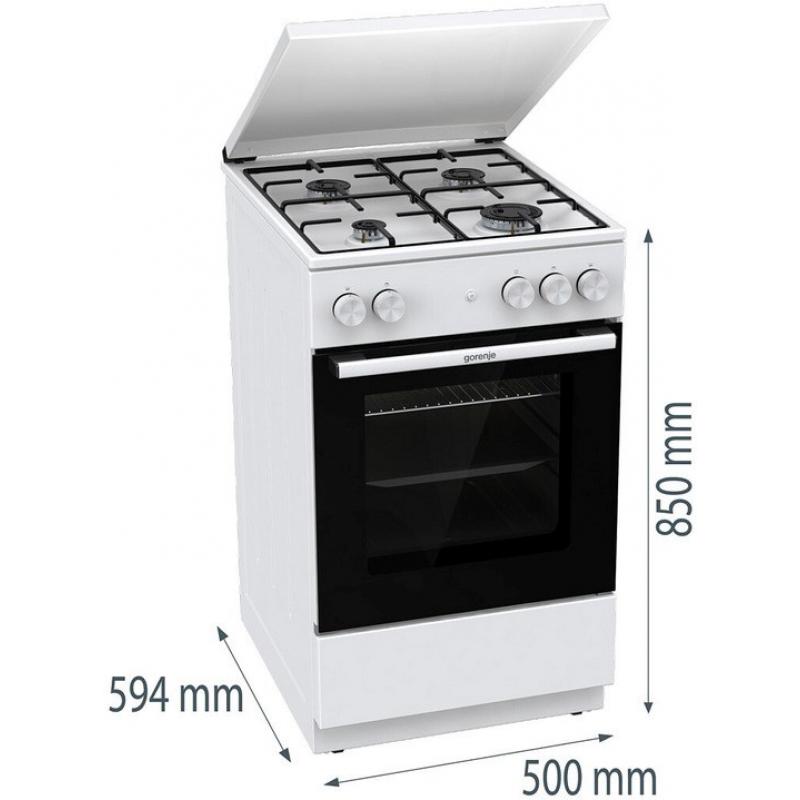 Gorenje GG5A14WJ Cocina independiente de gas, color blanco
