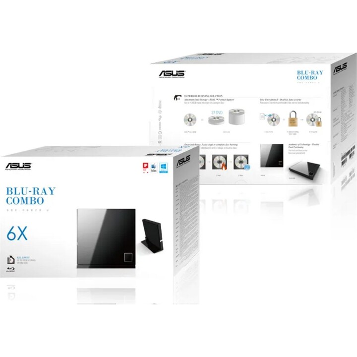 Asus Sbc-06d2x-u Optical Disc Drive Black Blu-ray DVD Combo