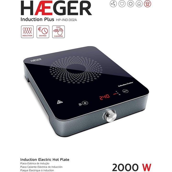 HAEGER HP-IND.002A induction hob 1 zone black