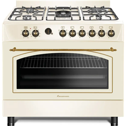 RAVANSON ELÉTRICA A GAS CAVELA KWGE-90RC RETRO 5 ZONES BEIGE