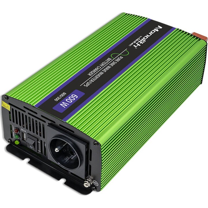 Qoltec Monolith Netzteil und Wechselrichter Auto 600 W Grün