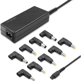 Adaptador de corriente universal Qoltec para portátil de 65 W | Automático | 9 enchufes | + cable de alimentación