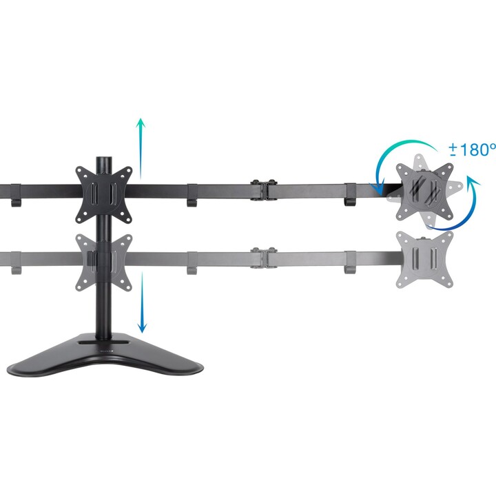 Tooq Soporte de Mesa para 3 Pantallas 17"-27", Negro, carga máxima 7 kg por brazo