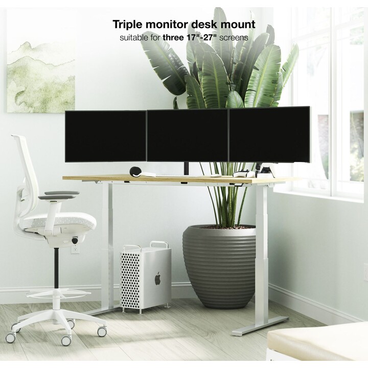Tooq Soporte de Mesa para 3 Pantallas 17"-27", Negro, carga máxima 7 kg por brazo