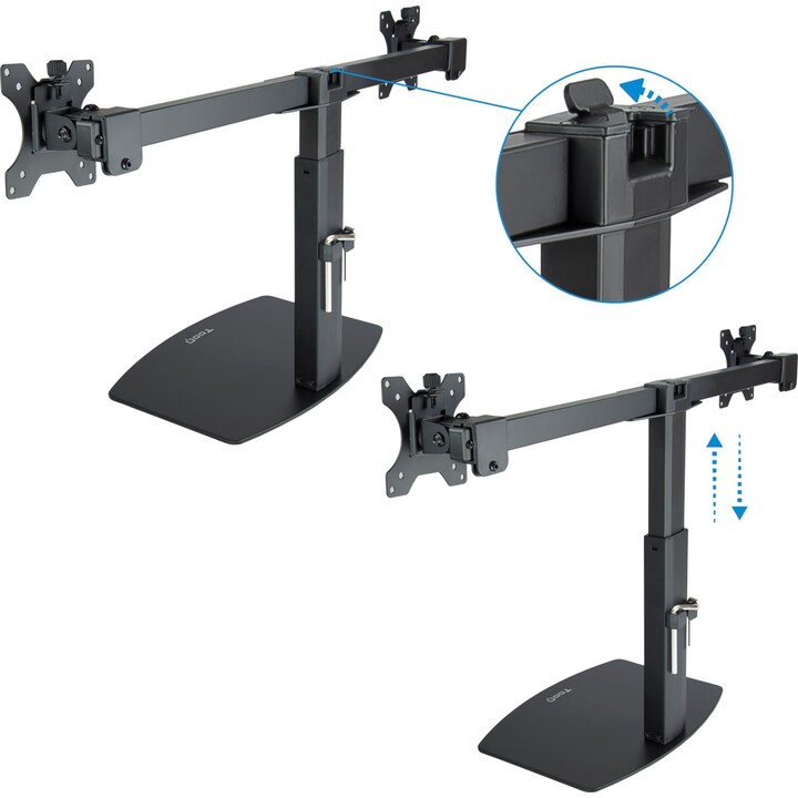 Tooq Soporte de mesa para 2 pantallas 17"-27", carga máxima 6 kg por brazo