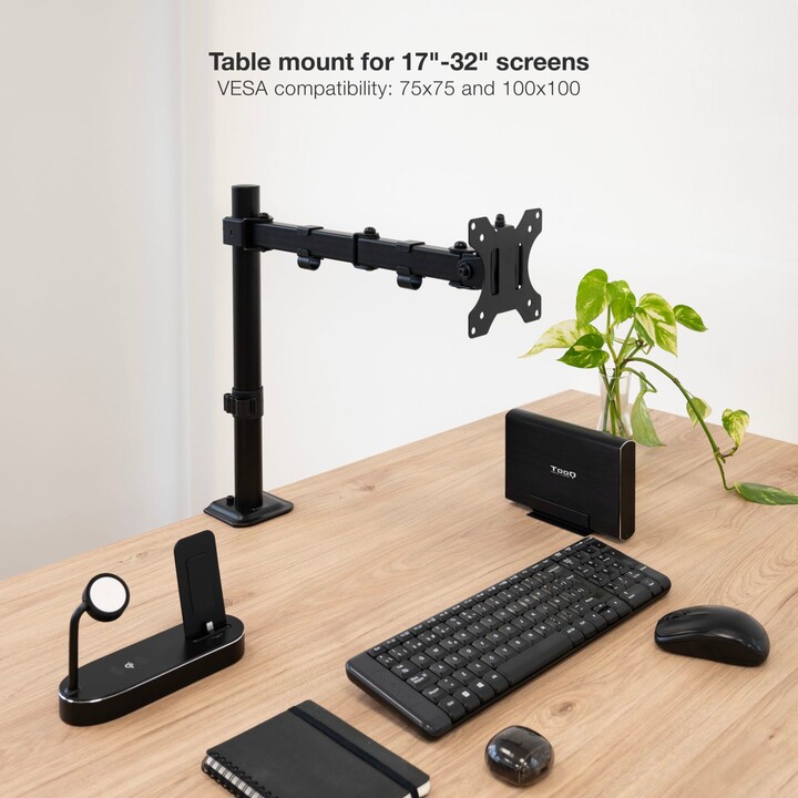 Supporto monitor TooQ DB1801TN-B/ fino a 8 kg