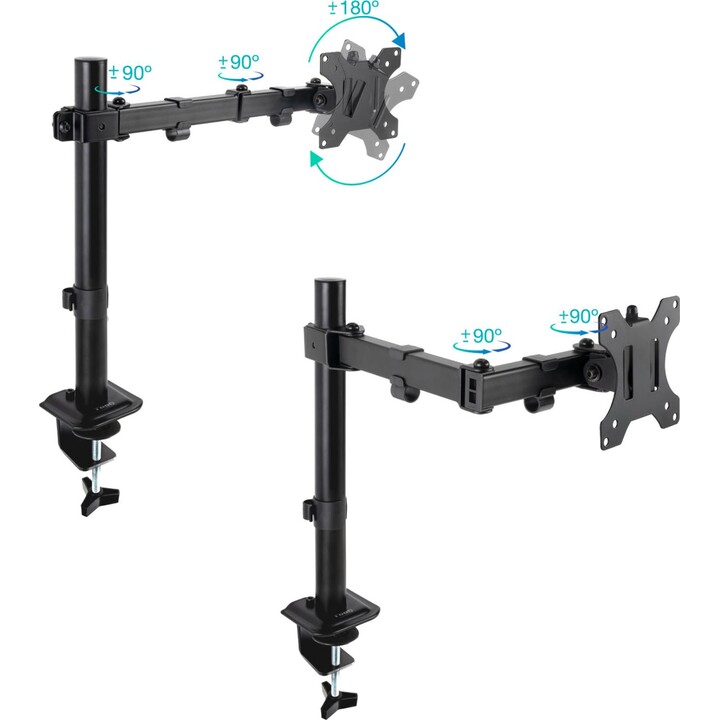 Tooq Soporte de Mesa para Pantalla 17"-32", Negro, carga máxima 8 kg