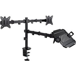 Prise en charge de 2 moniteurs et 1 ordinateur portable TooQ DB1202TN-B/jusqu à 9 kg