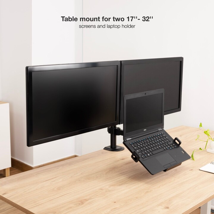 Support for 2 Monitors and 1 Laptop TooQ DB1202TN-B/ up to 9kg