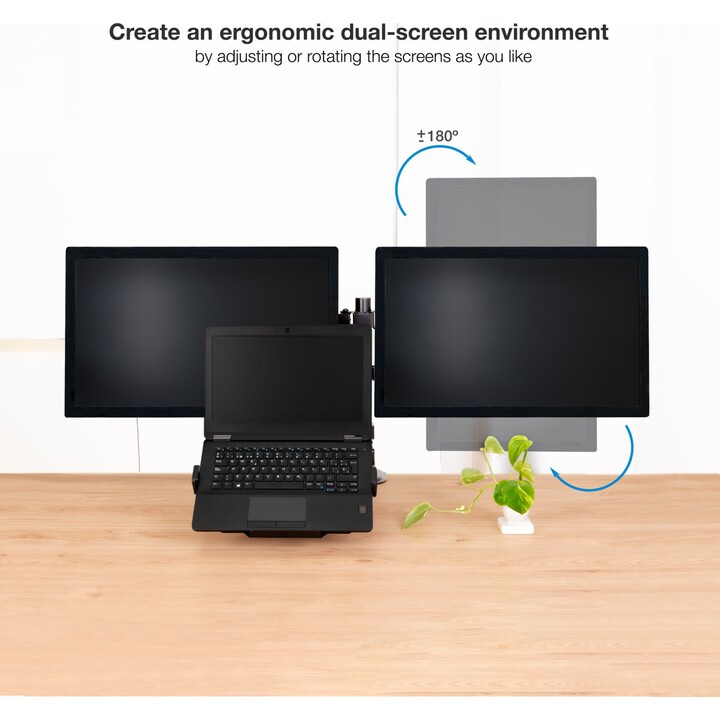 Support for 2 Monitors and 1 Laptop TooQ DB1202TN-B/ up to 9kg