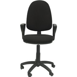 Chaise Ayna bali noire avec accoudoirs fixes