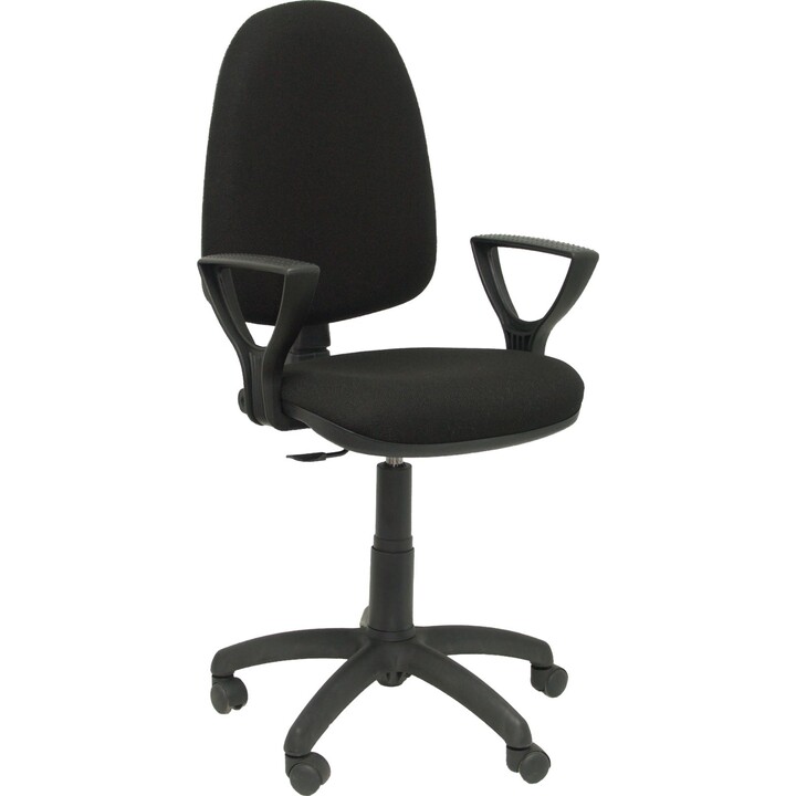 Chaise Ayna bali noire avec accoudoirs fixes