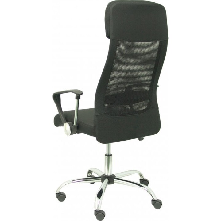 Piqueras y Crespo Silla basculante oficina Esteras giratoria de metal ergonómica con cabecero, apoyo lumbar y respaldo fijo