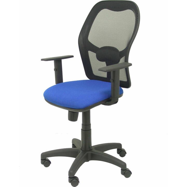 Piqueras y Crespo Silla de oficina azul Alocén con brazos 1D, mecanismo sincro 3 posiciones