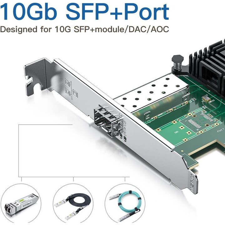Tarjeta de red PCI-E 10G SFP+ de 10 Gtek