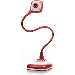 Webcam Hue Hd Pro + Microfone Flexível 30Fps 360º Vermelho / Branco