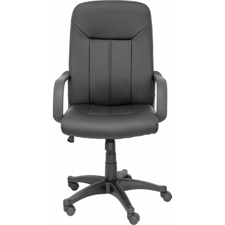 Black imitation leather villa armchair