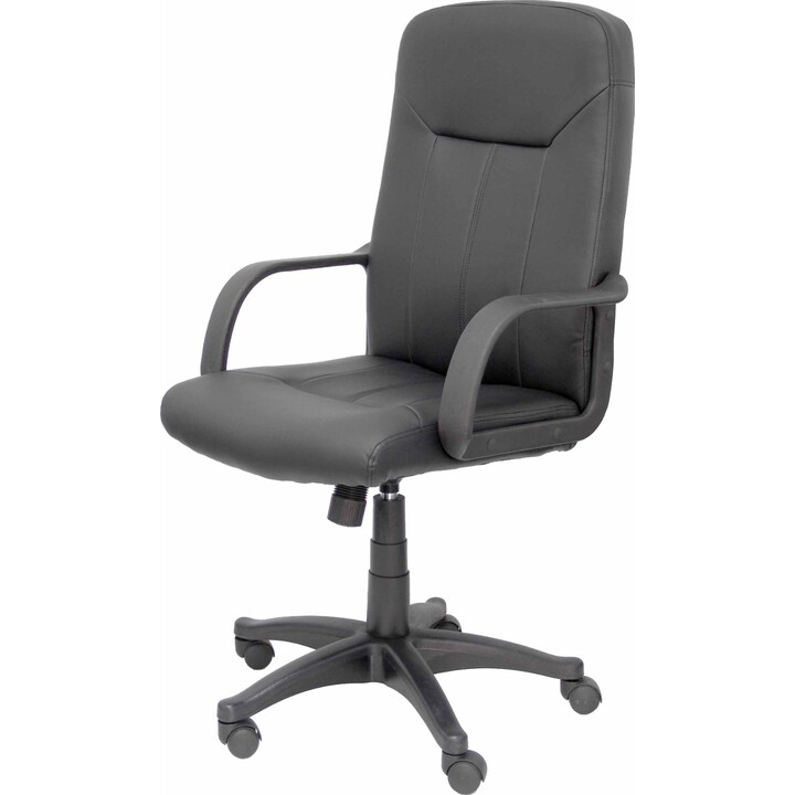 Black imitation leather villa armchair
