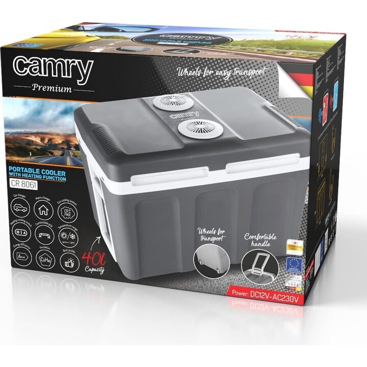 Camry CR 8061 45L Electric Cooler Gray White