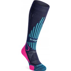 Calcetines de esquí Bridgedale Ski Lt Merino E Pattern para mujer - Mezclilla/Rosa Talla: M