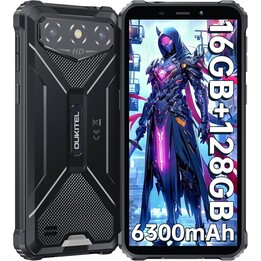 OUKITEL G3, 16GB + 128GB (1TB), 13MP + 5MP Camera, 6300mAh Batería, 6.0 pulgadas HD +, Dual SIM, 3.5mm Jack, GPS, Face ID, Negr