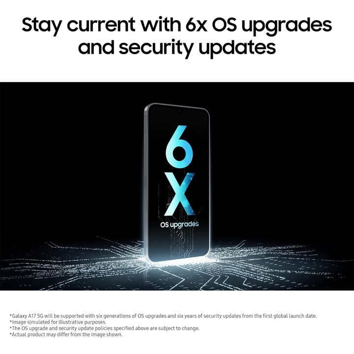 Samsung Galaxy A17 5G, 8GB RAM 256 GB, AI -Smartphone, schlanker 7,5 -mm -Rahmen, 50 MP, 5000 mAh, Grau