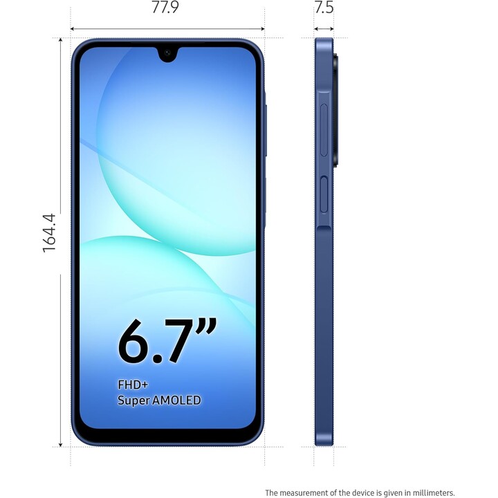 Samsung Galaxy A17 5G, 8GB RAM 256GB, teléfono inteligente AI, marco delgado de 7.5 mm, 50mp, 5000 mAh, azul