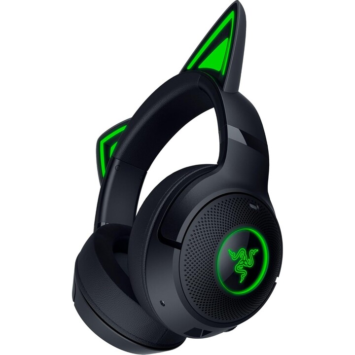 Razer Kraken Kitty V2 BT, auricolare Wireless Bluetooth RGB con orecchie da gattino, nero
