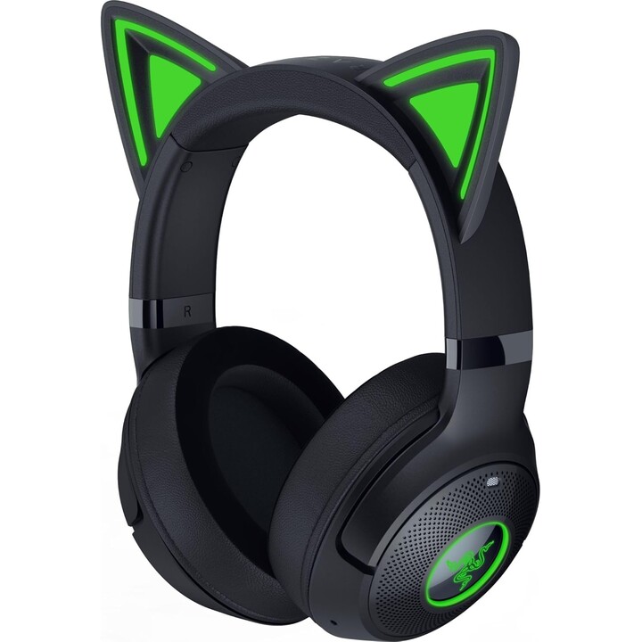 Razer Kraken Kitty V2 BT, auricolare Wireless Bluetooth RGB con orecchie da gattino, nero