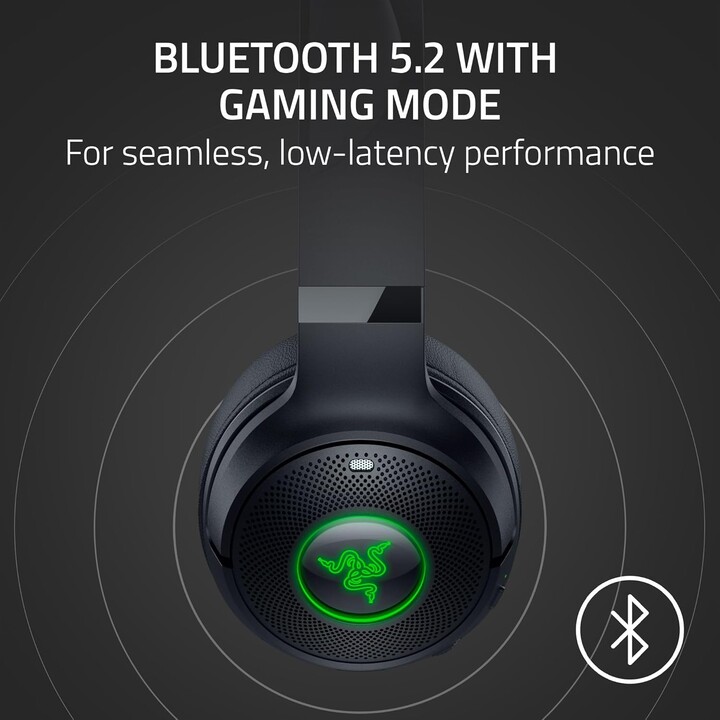 Razer Kraken Kitty V2 BT, auricolare Wireless Bluetooth RGB con orecchie da gattino, nero