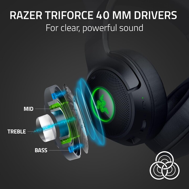 Razer Kraken Kitty V2 BT, auricolare Wireless Bluetooth RGB con orecchie da gattino, nero