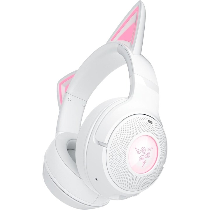 Razer Kraken Kitty V2 Bt, auriculares Bluetooth Wireless Bluetooth con orejas de gatito, blanco