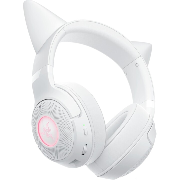 Razer Kraken Kitty V2 Bt, auriculares Bluetooth Wireless Bluetooth con orejas de gatito, blanco