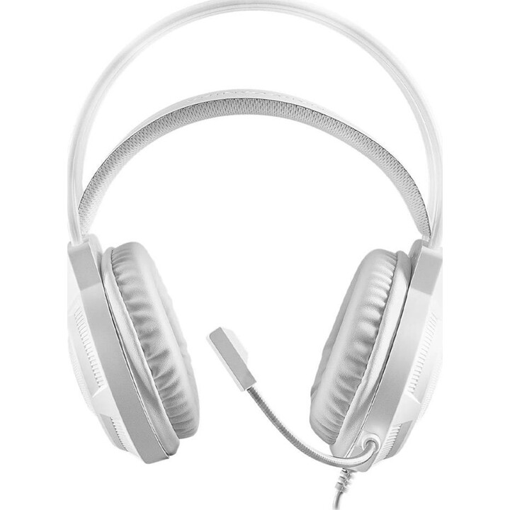 Fone de ouvido Mars Gaming MH124 FRGB, conector de 3,5 mm, fonte de alimentação USB, controle de volume, branco